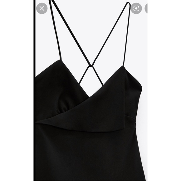 CROSSOVER NECKLINE DRESS - Black | ZARA - Picture 5 of 6